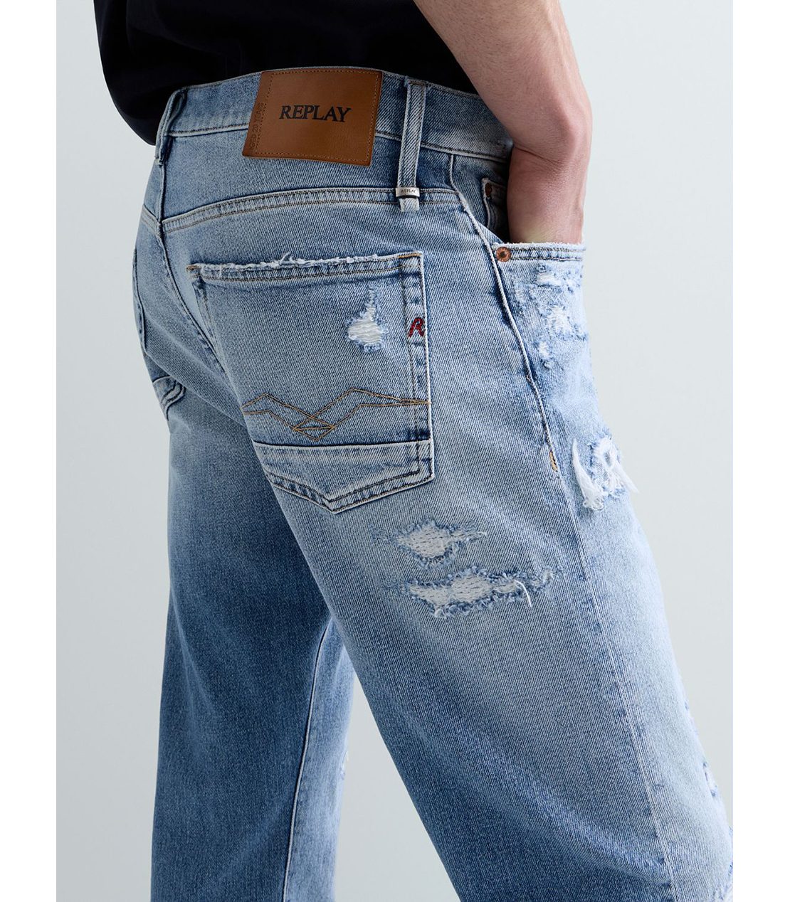 ストレートフィットAIDEEN Aged20 ストレッチデニム 詳細画像 ライトブルー 6